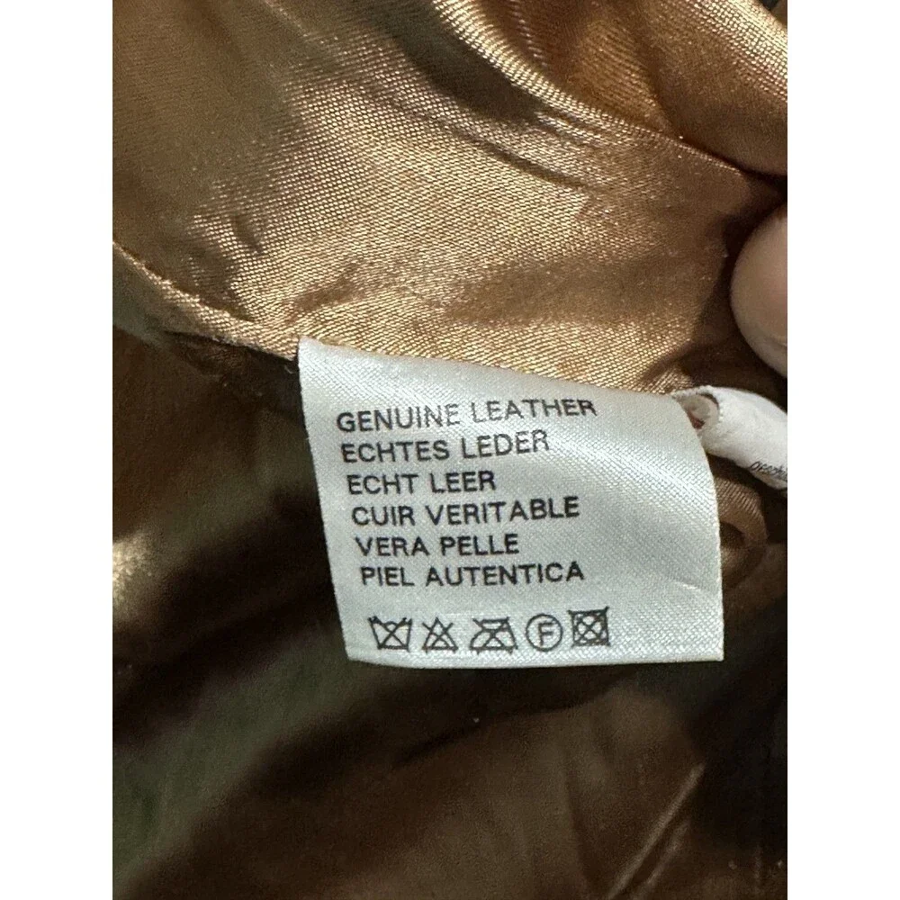 Vintage Giorgio Mobiani Light Tan Brown Genuine Leather Coat Size 48 XL Womens